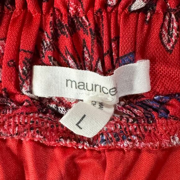 Maurices Large Top Floral Hi-Low Hem Sleeveless Stretch Lined Tiered Square Neck - Picture 7 of 10